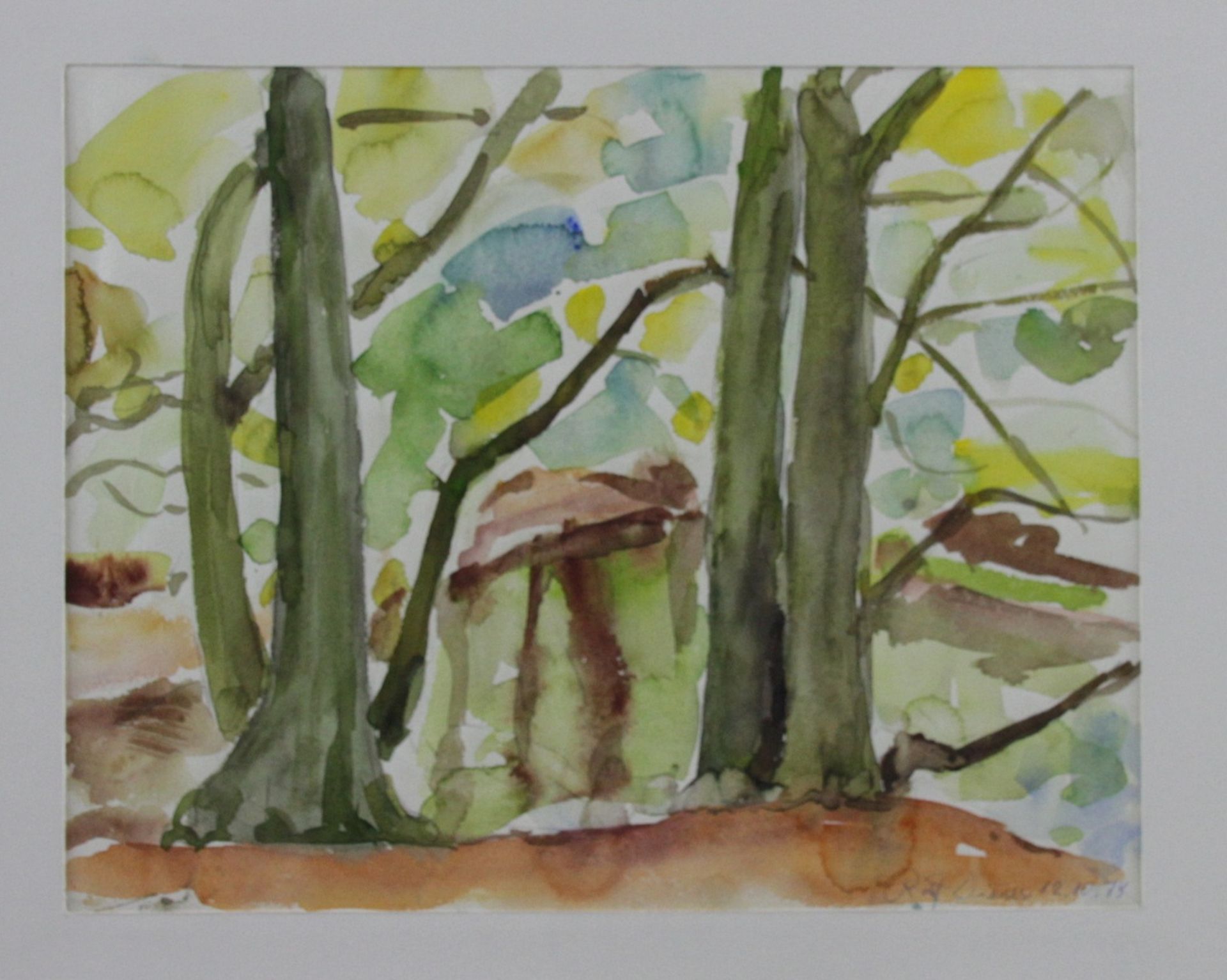 Rolf Diener (1906 - 1988) Nachlaß - Aquarell/Papier, "Herbstliches Waldstück", (19)78 , unten rechts