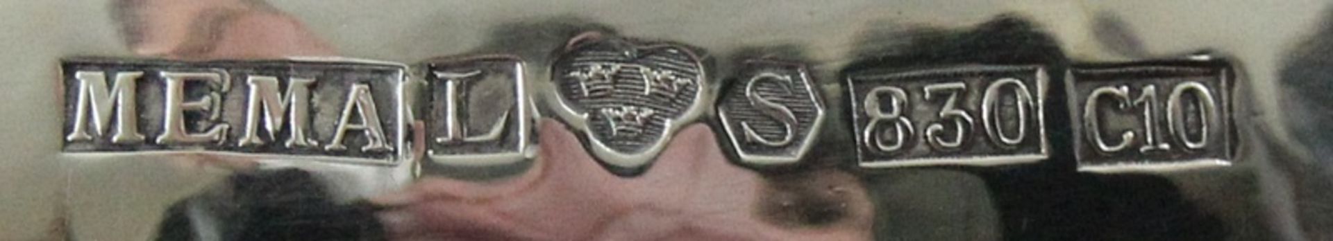 Ovale Zuckerdose, 830er Silber, Lidkoeping, 1981, Ges.-Gew. ca.: 222gr. , Auf vier Füßchen - Bild 3 aus 3