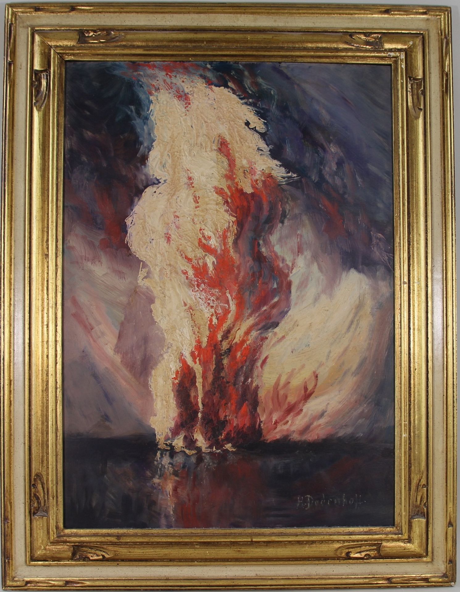 Heinz Dodenhoff (1889 - 1981) - ÖL/LW., "Das Feuer" , unten rechts signiert, verso betitelt, guter