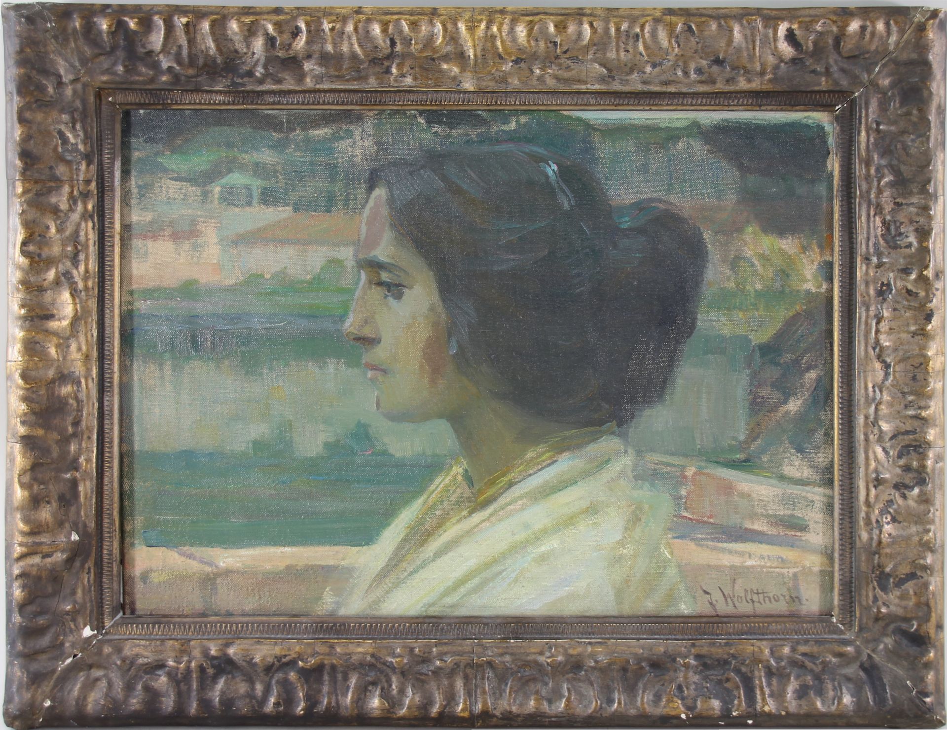 Julie Wolfthorn (1864 - 1944) - ÖL/LW., "Damenbildnis mit dunklem Haar" unten rechts signiert, - Bild 2 aus 18