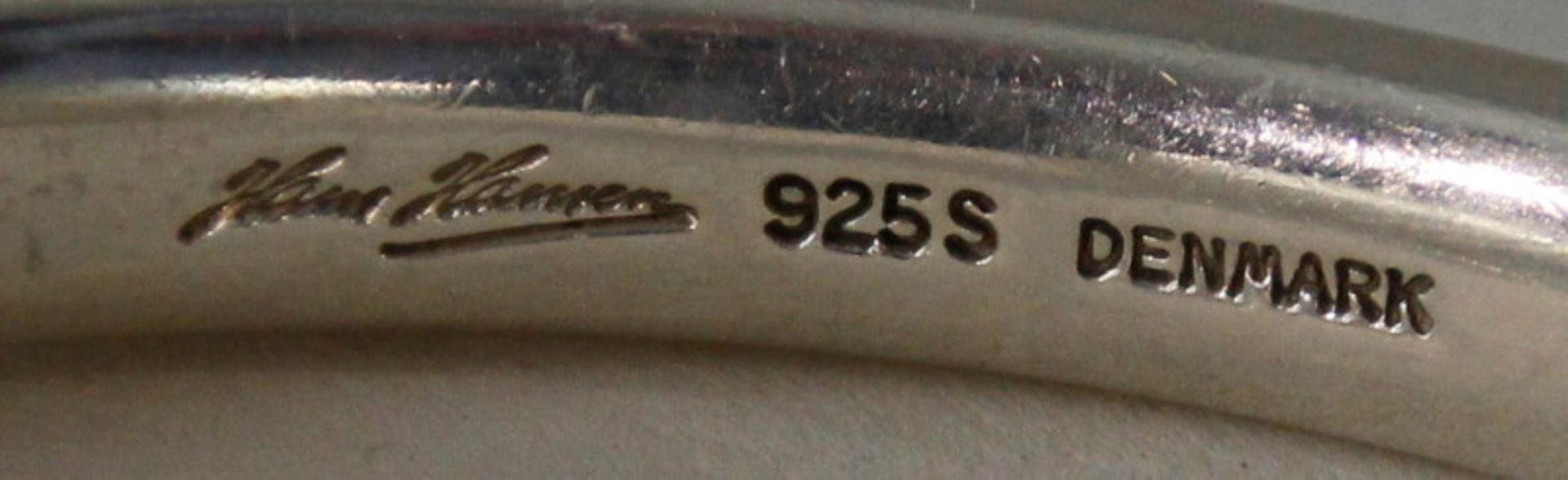 Armspange, sign. "Hans Hansen, 925 S., Denmark", 60/70er Jahre, Ges.-Gew. ca.: 53,5gr. Durchmesser - Bild 2 aus 2