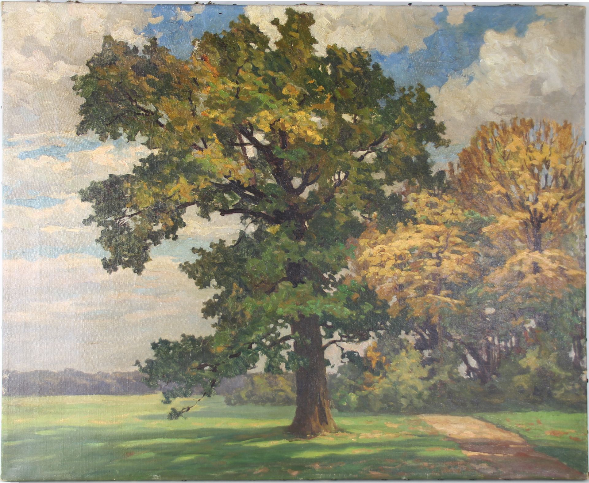 Gustav Boysen (1867 - 1921) wohl - ÖL/LW., "Parklandschaft", um 1920 unsigniert, verso auf