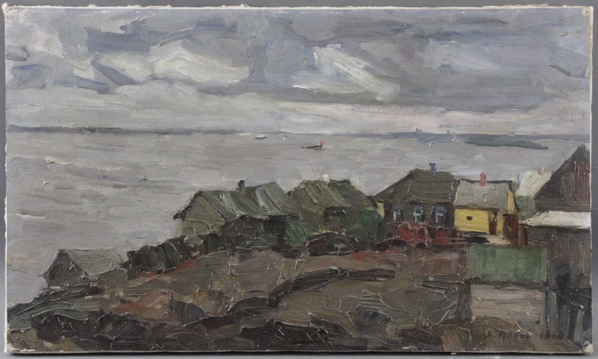 Alexej Dmitrijewitsch Panow (1923 - 2001) - ÖL/LW., "Wolga bei Pristannoje", 1960 unten rechts