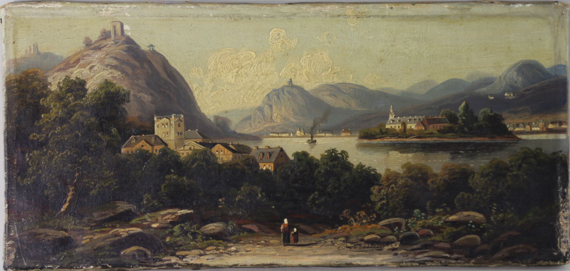 Arnold Forstmann (1842 - 1904/14) - ÖL/LW., "Ansicht von Nonnenwerth, Rolandseck und Drachenfels"