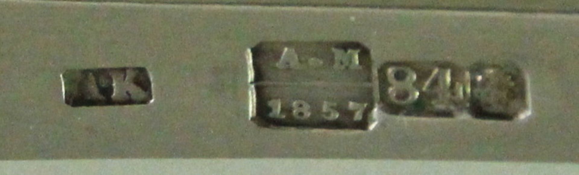 Gebäckzange, 830er Silber, Malmo, 1956, Gesamtgewicht: ca. 40 gr. Griff aus kleinen Rocaillen - Bild 2 aus 2