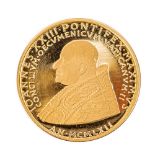 Medalla conmemorativa del Concilio Vaticano II de Juan XXIII, 1962. En oro 22K.