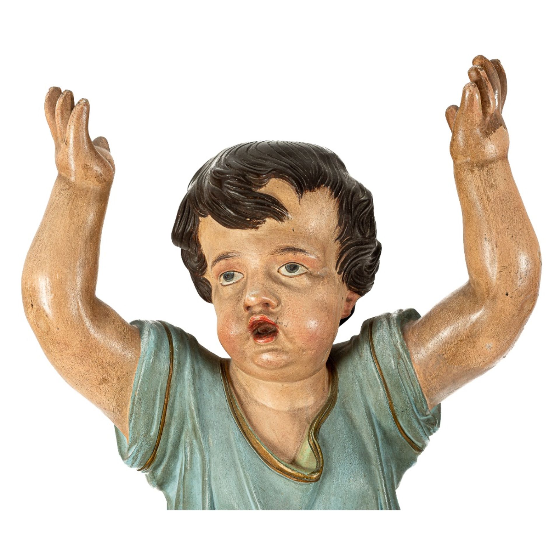 Niños. Pareja de figuras en terracota francesa Mandeville & Combeleran policromada, mediados del s.X - Image 3 of 4