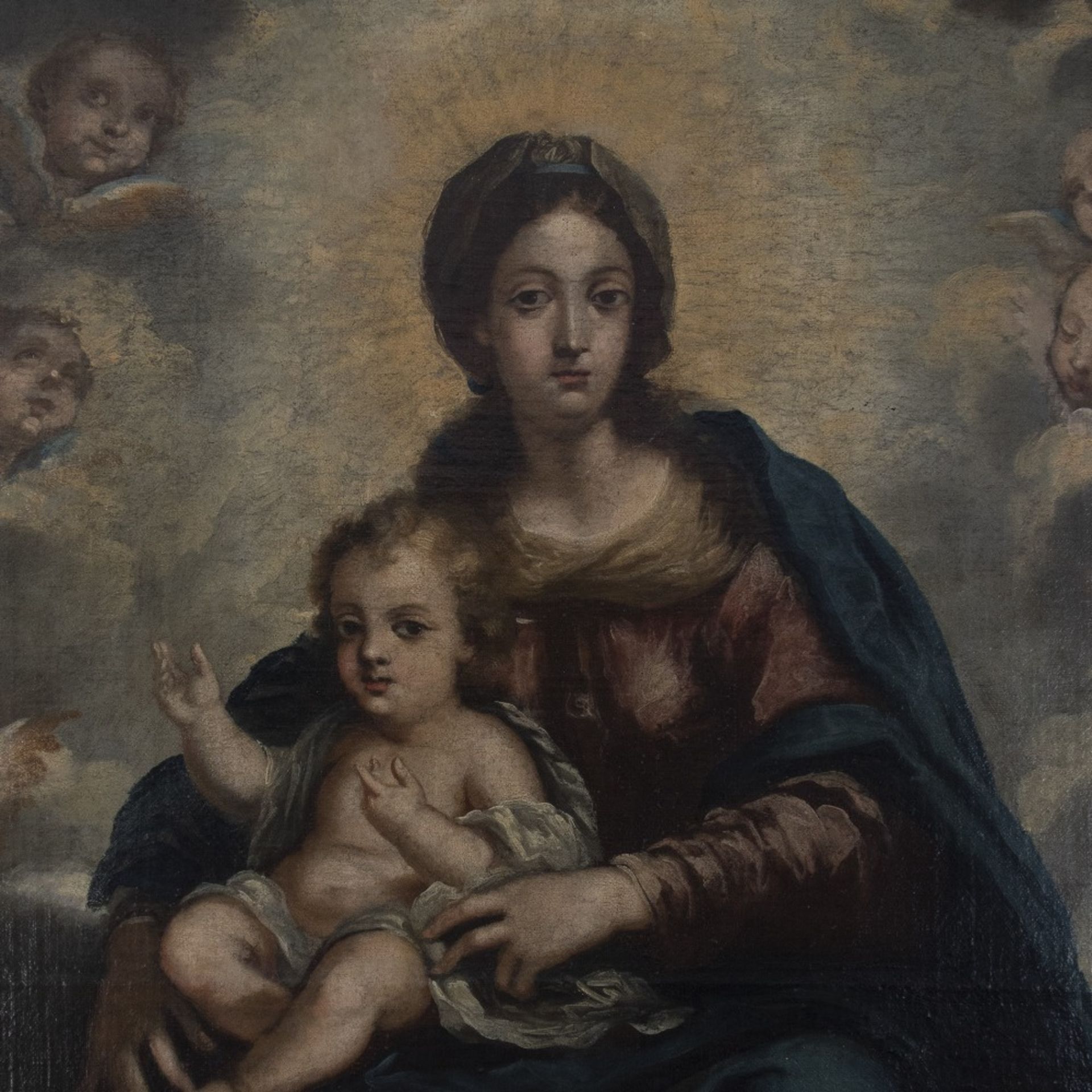 Escuela andaluza, s.XVIII. Virgen con Niño.  - Bild 2 aus 3