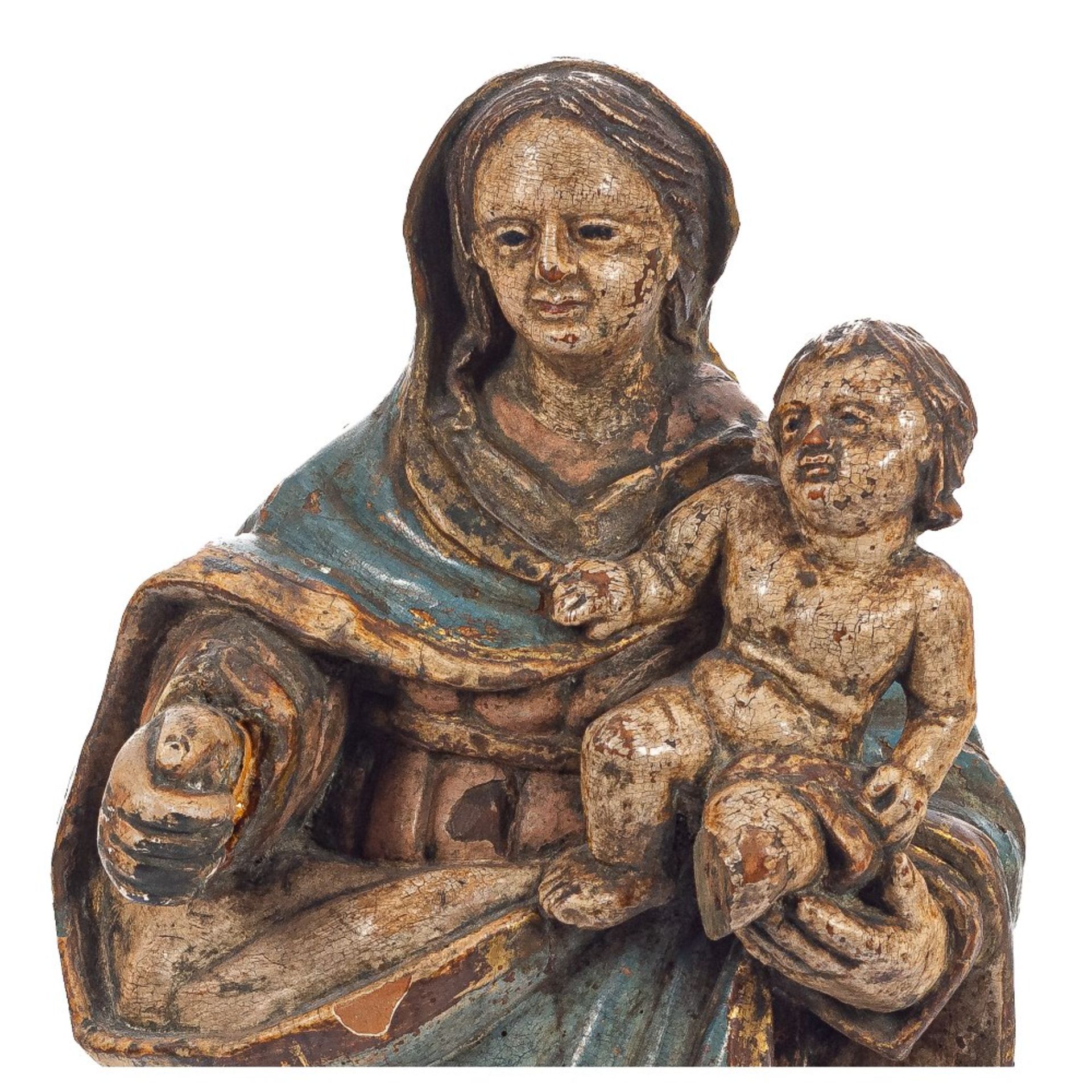Escuela española, s.XVIII. Virgen con Niño. - Image 3 of 3