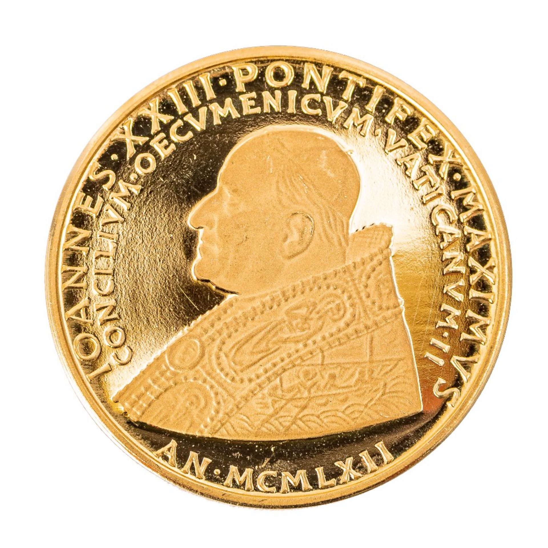 Medalla conmemorativa del Concilio Vaticano II de Juan XXIII, 1962. Oro 22K.
