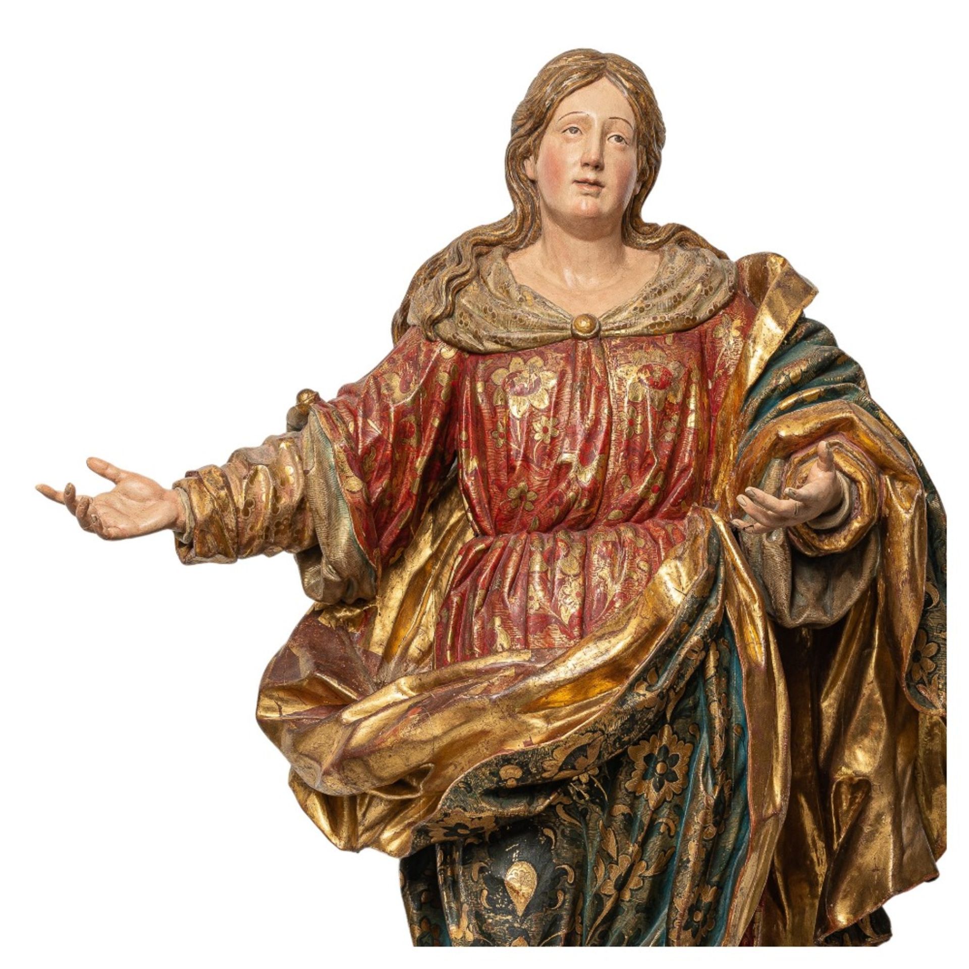 Escuela castellana, s.XVII. Virgen Inmaculada. - Image 2 of 4