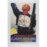 1936 BERLIN WINTER OLYMPICS POSTER