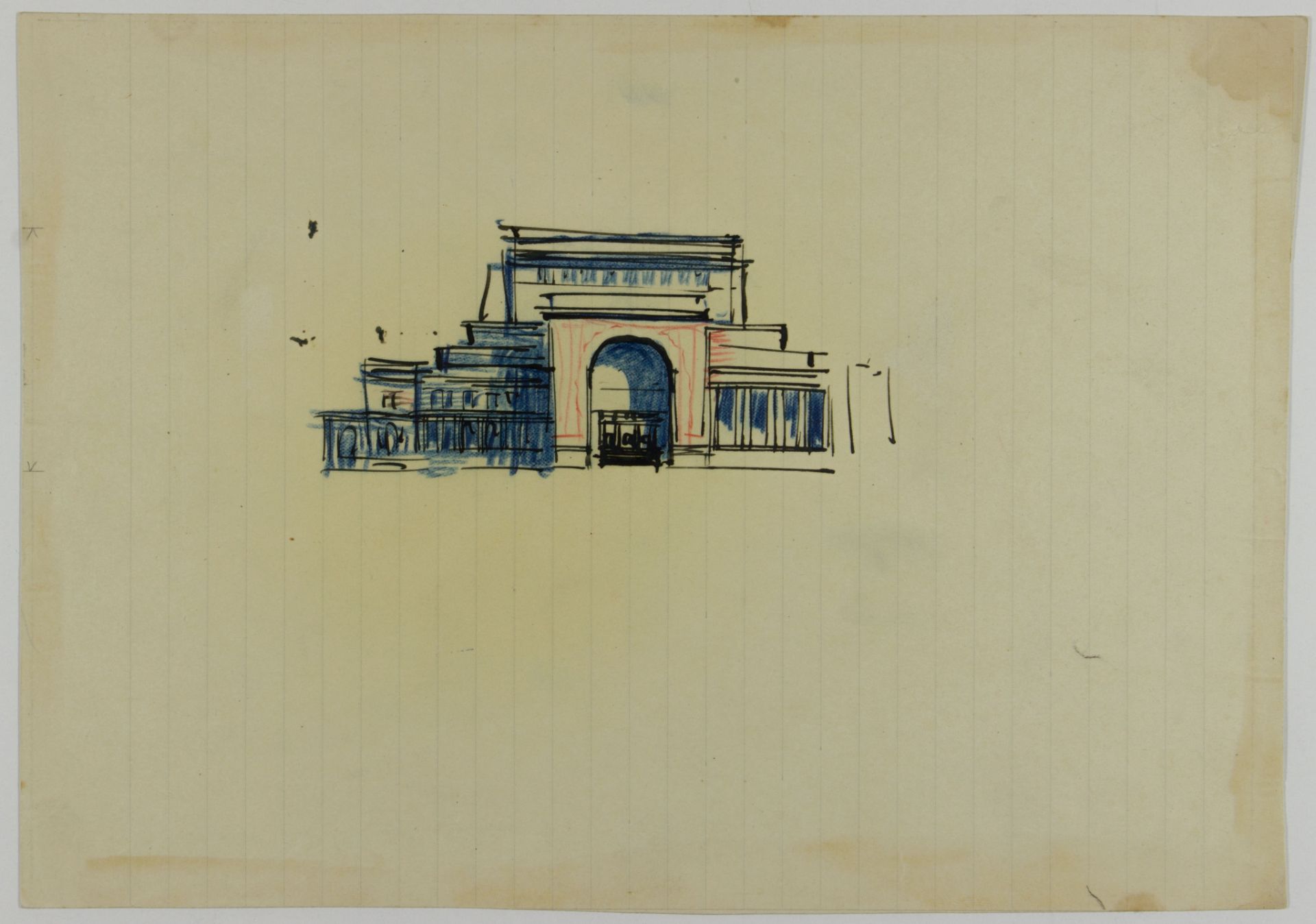 ADOLF HITLER'S SKETCH OF HIS MUNICH OPERA HOUSE