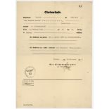 PRISONER'S DEATH CERTIFICATE FROM DACHAU