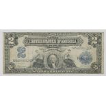 1899 INVERTED REVERSE $2.00 SILVER CERTIFICATE