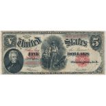 1907 $5.00 ANDREW JACKSON 'WOOD CHOPPER' NOTE