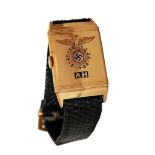 N.S.D.A.P. PRESENTATION ADOLF HITLER REVERSIBLE GOLD WATCH BY ANDREAS HUBER