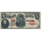 1907 $5.00 ANDREW JACKSON 'WOOD CHOPPER' NOTE