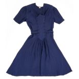 EVA BRAUN'S BELTED BLUE DRESS WITH INITIALED NAME TAG