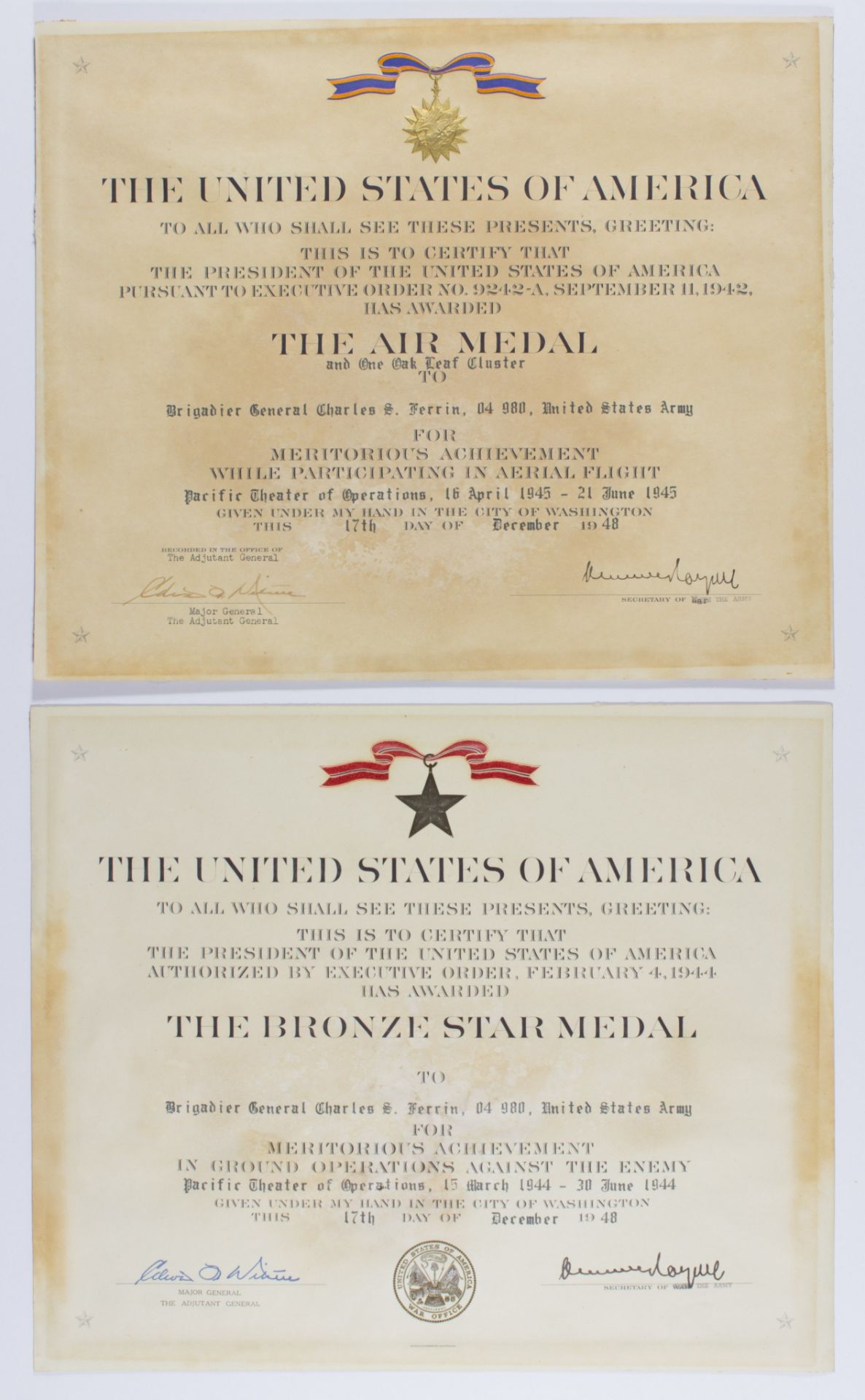 GEN. CHARLES S. FERRIN MEDAL GROUPING - Image 8 of 12