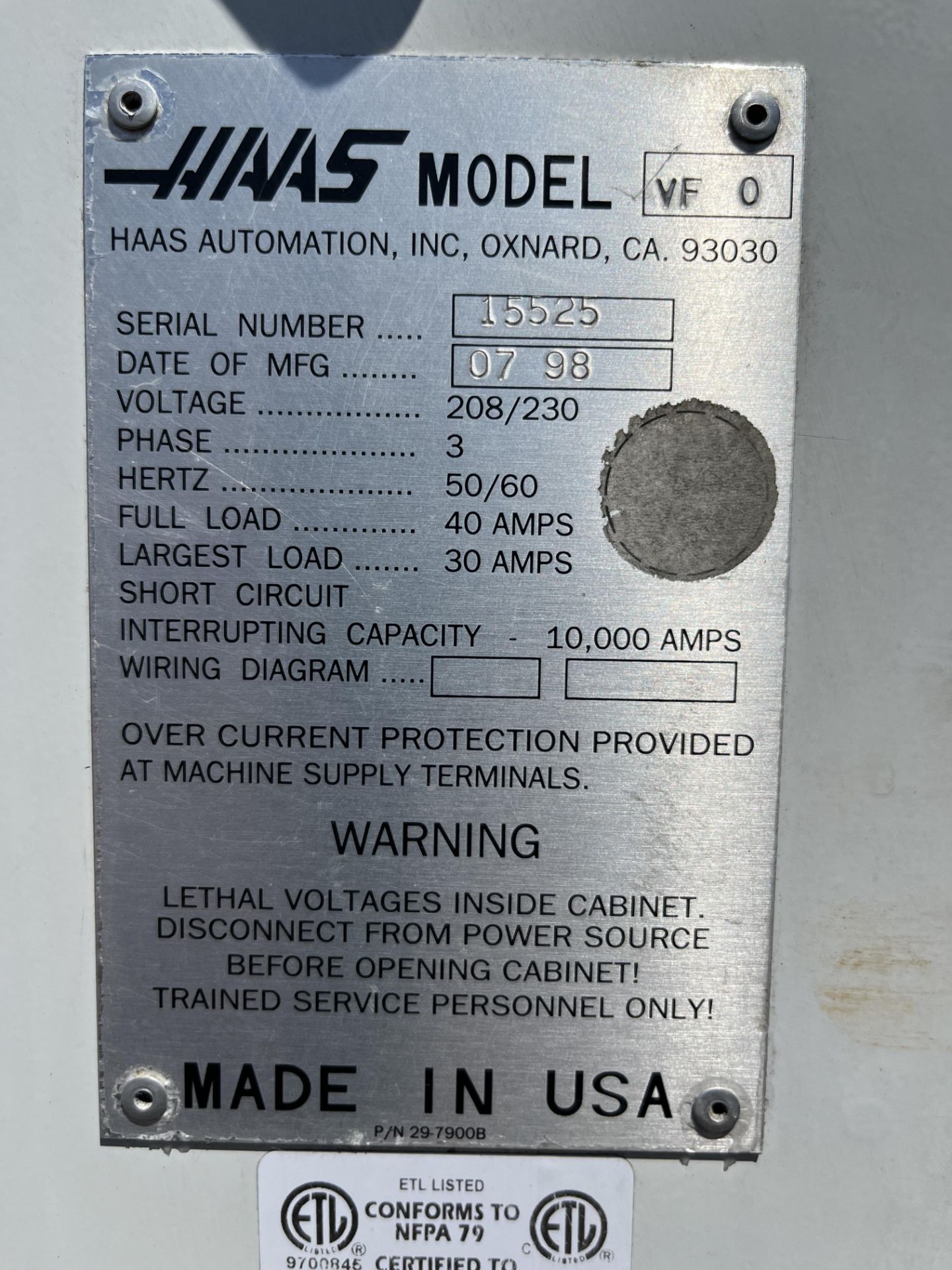 Haas VFO CNC Milling Machine - Image 4 of 6