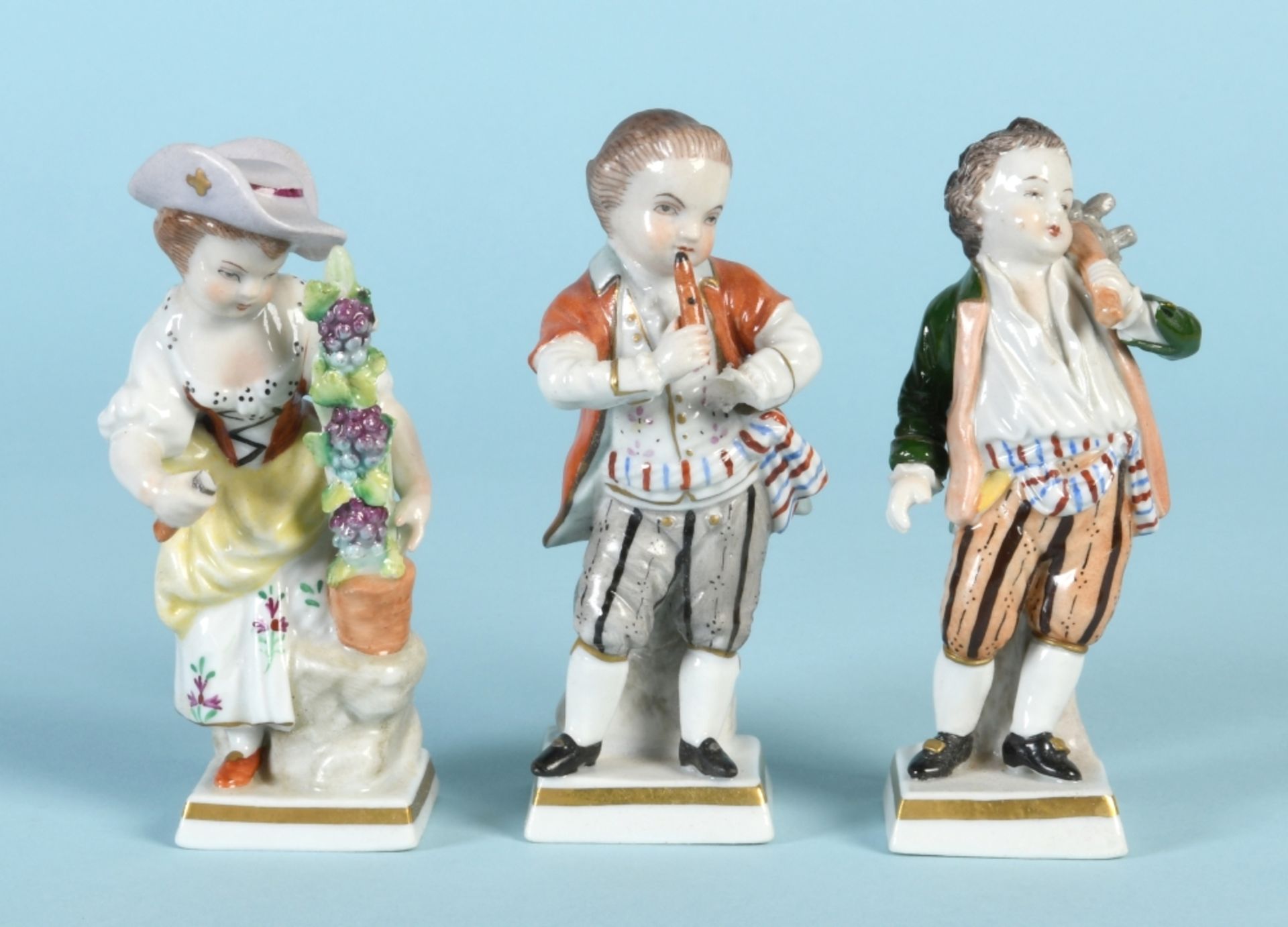 Figuren, 3 Stück - Kinder "Sitzendorf"