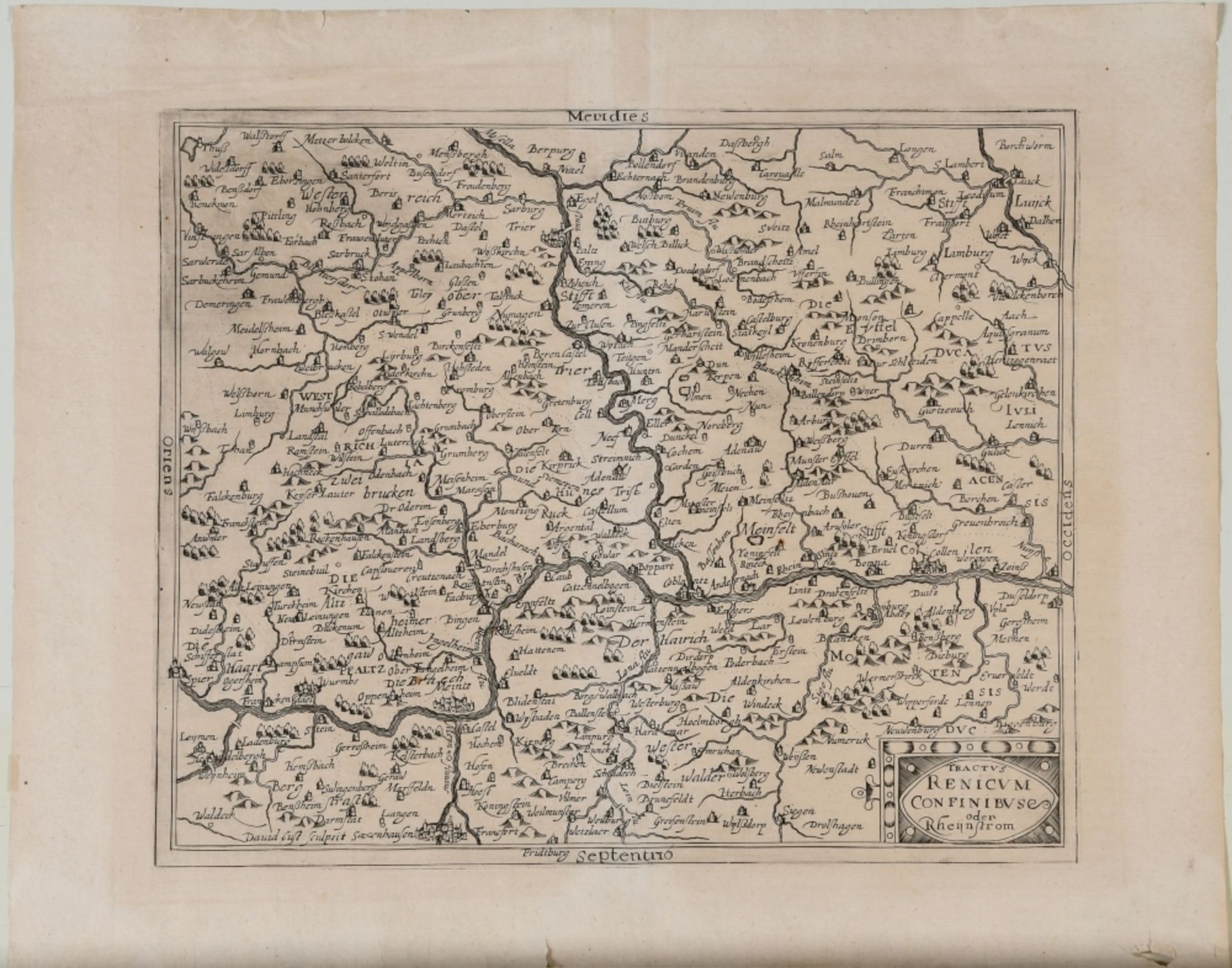 Landkarte "Tractus Renicum Confinibus oder Rheinstrom"