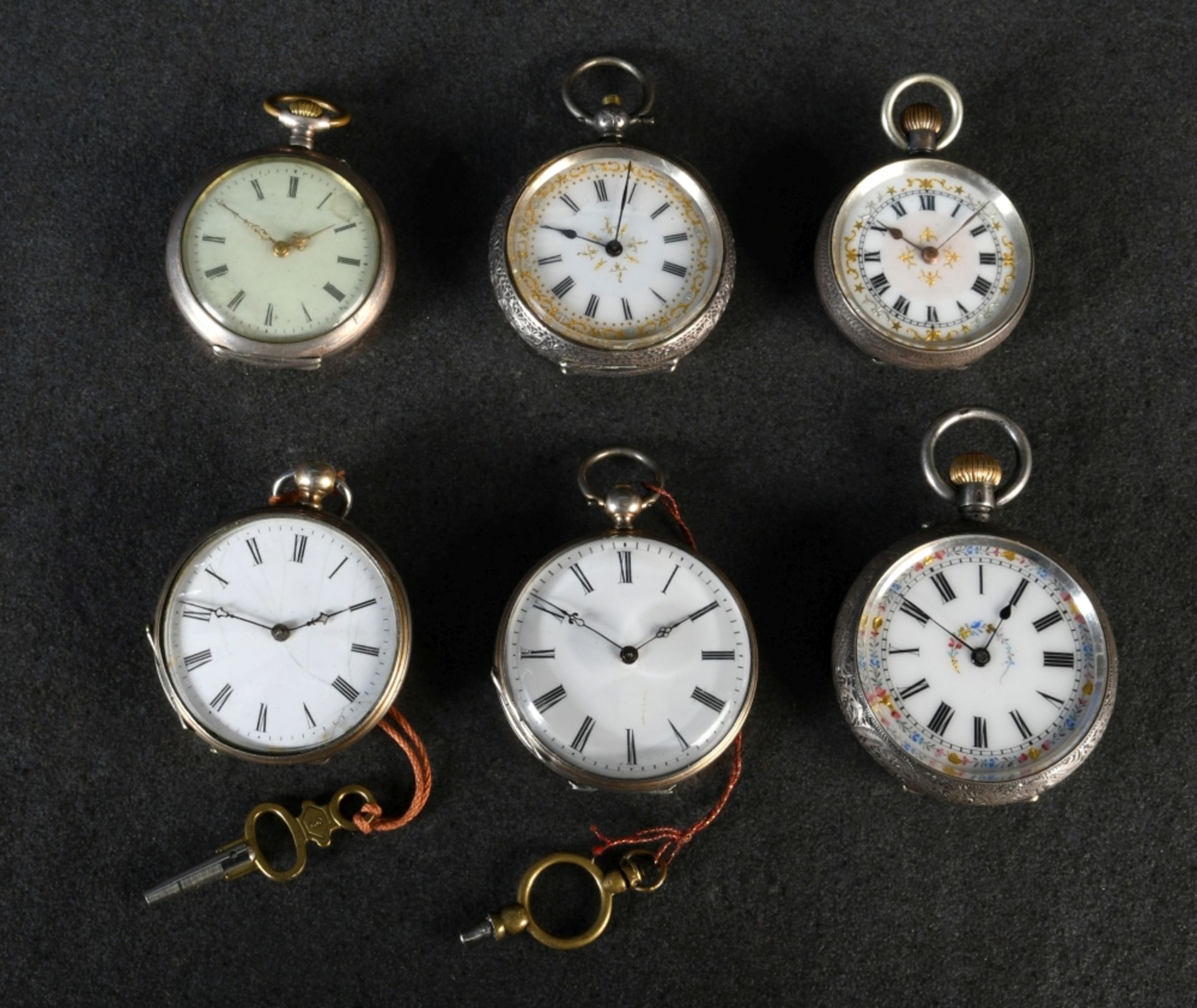 Damentaschenuhren, 6 Stück