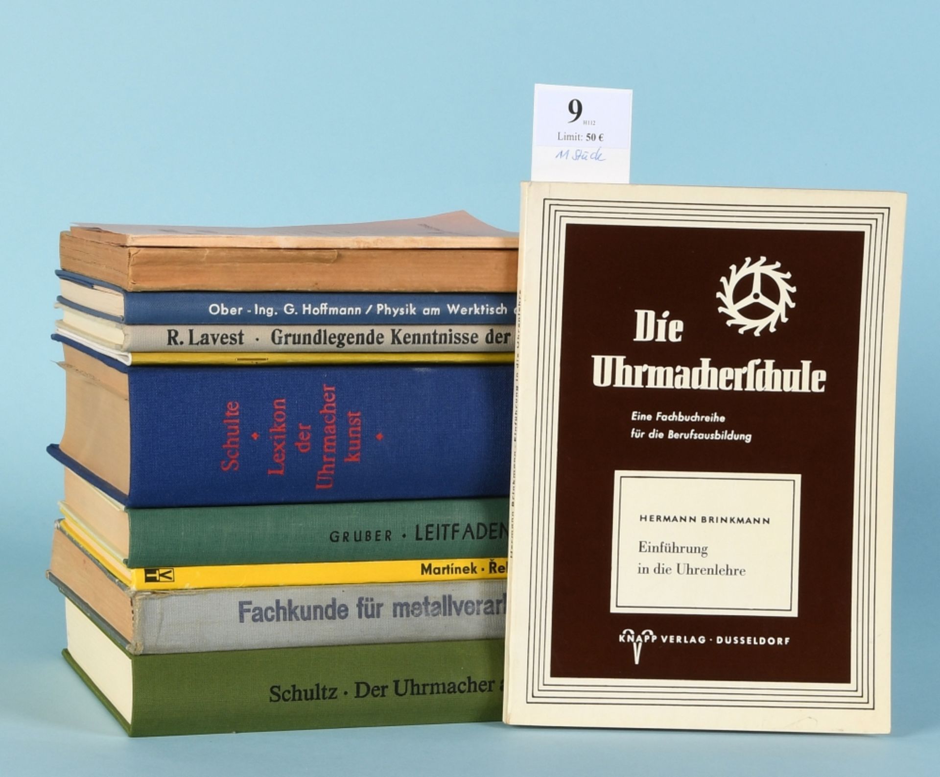 Bücher, 11 Stück "Fachliteratur für Uhrmacher"