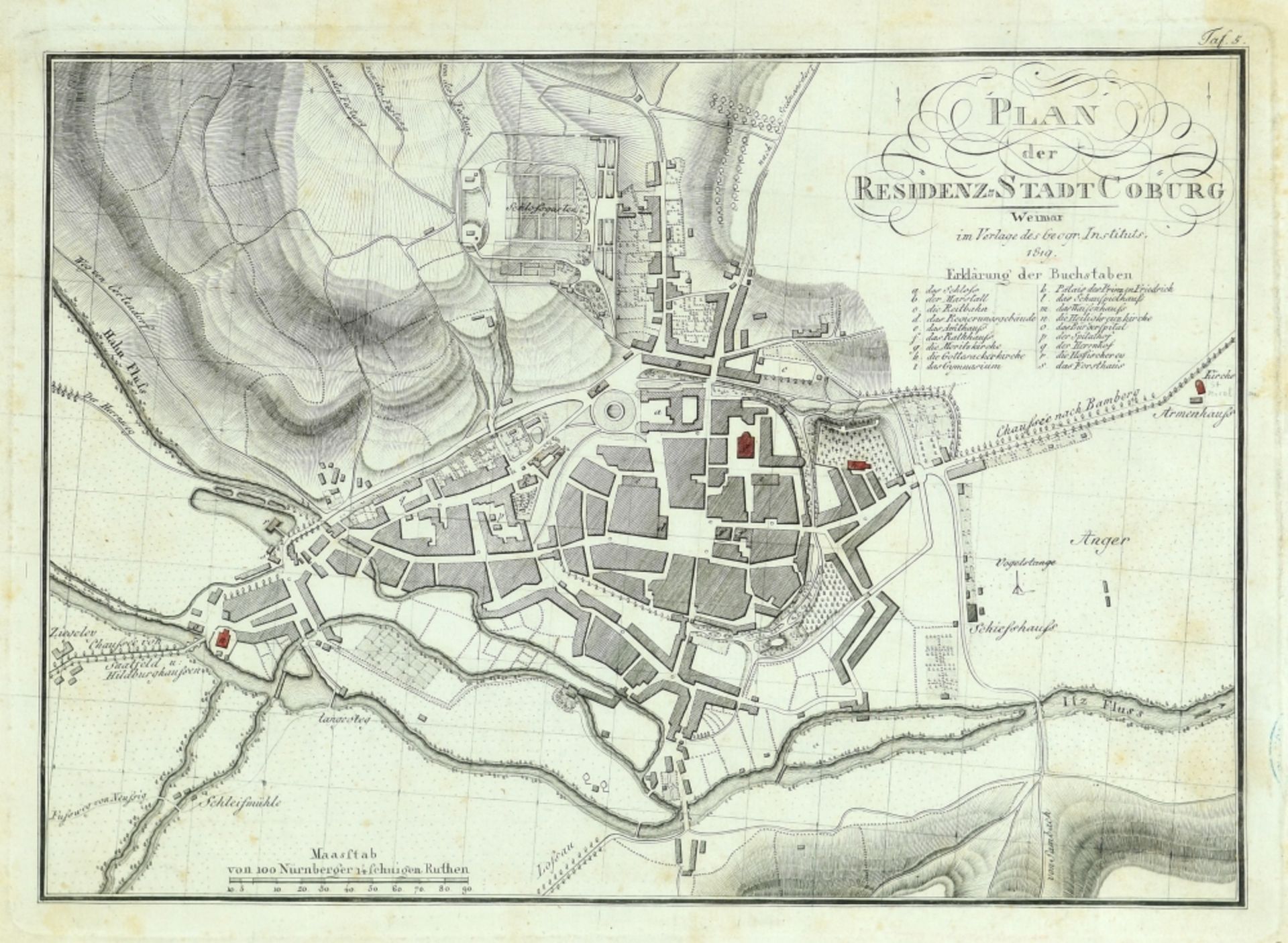 Coburg, Plan der Residenz-Stadt - Image 2 of 2