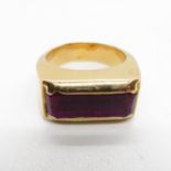 Antique 18ct gold synthetic ruby signet ring 12.2g size T