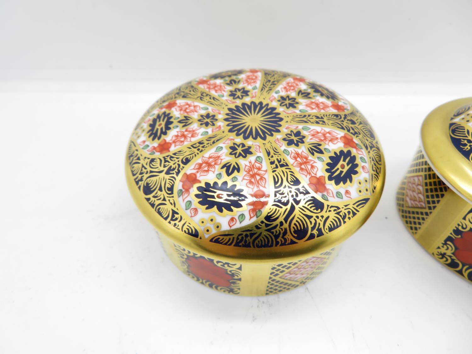 2x lidded pin dishes royal Crown Derby 3" dia - Bild 2 aus 4