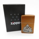 Zippo lighter with enamelled finish and Buddha mint condition boxed