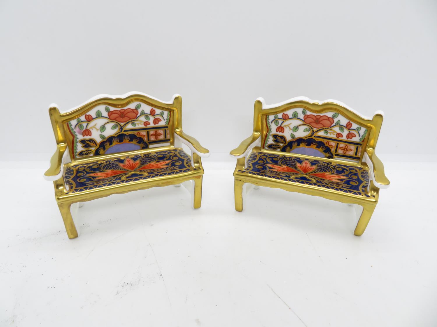 2x Royal Crown Derby miniature seats - Bild 2 aus 4