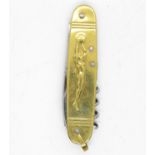 3.5" brass penknife multiblade