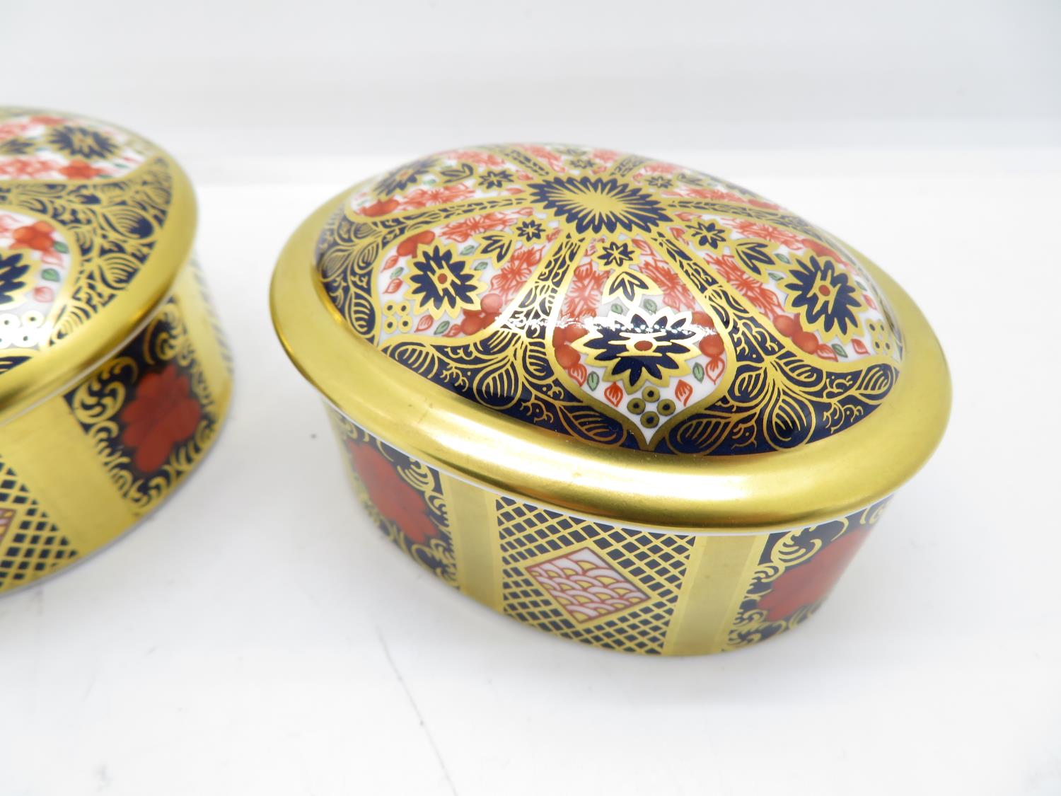 2x lidded pin dishes royal Crown Derby 3" dia - Bild 3 aus 4