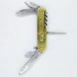 Signed multiblade brass French penknife 3.5" long