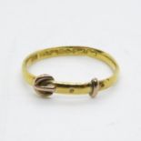 22ct antique buckle ring Circa 1855 Chester HM 1.6g size M