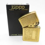 Boxed Zippo new condition model 352B venetian brass zippo