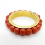 18ct gold and coral ring size J