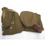 Military uniform with cap and belt