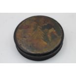 Antique 19th Century Victorian Papier Mache SNUFF BOX w/ Stobwasser Style Scene