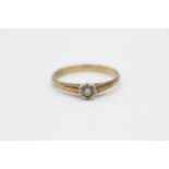 9ct gold vintage diamond solitaire ring (1.9g) Size O