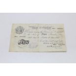 BANK OF ENGLAND White Â£5 Bank Note Chief Cashier Beale Dated 11th June 1947