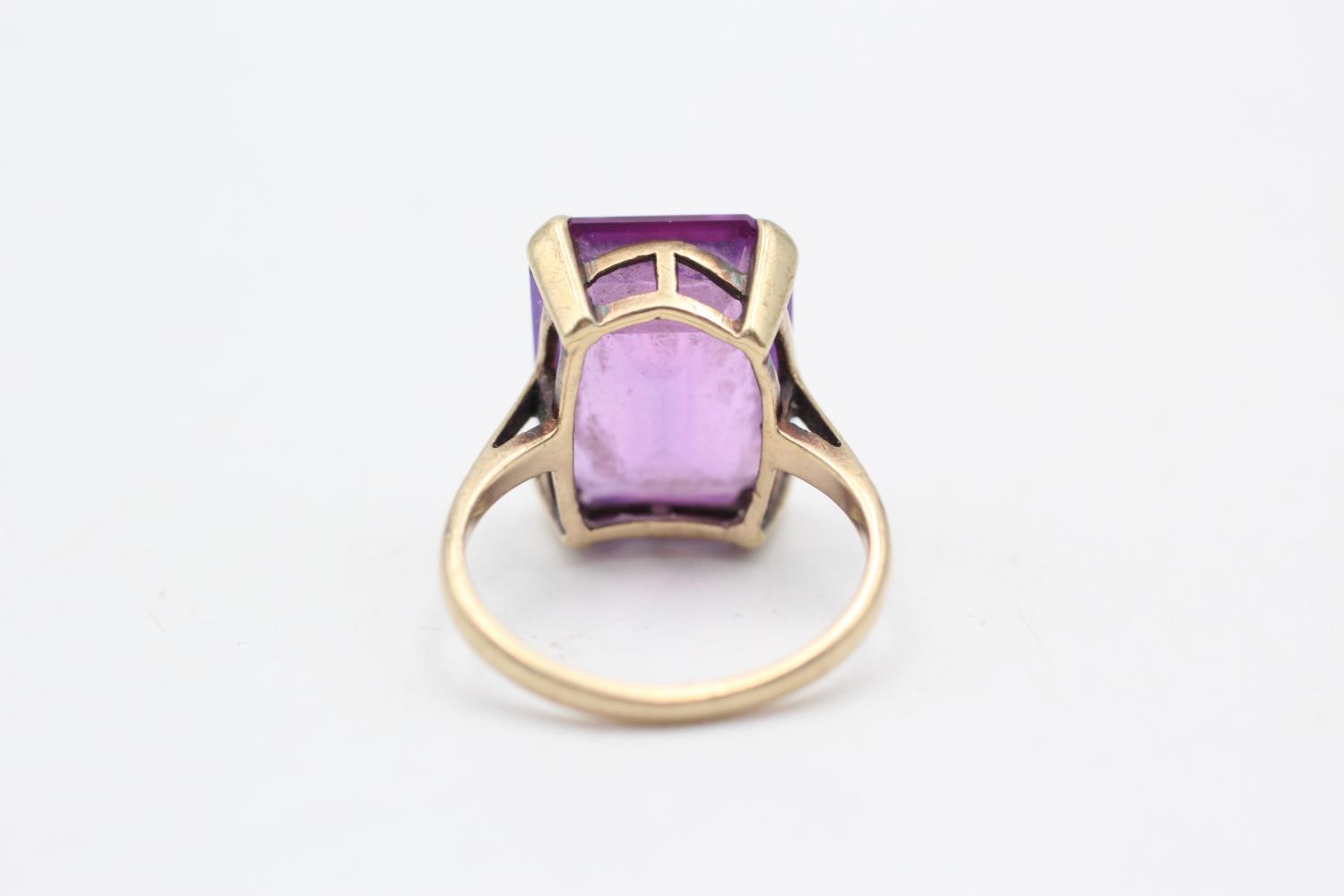 9ct gold vintage amethyst ring (5.3g) Size J - Bild 3 aus 5