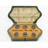 Boxed set of possibly BlueJohn buttons with gold halos