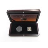 London Mint Office Penny Black 170th anniversary stamp and gold coin set contains original 1840 Penn