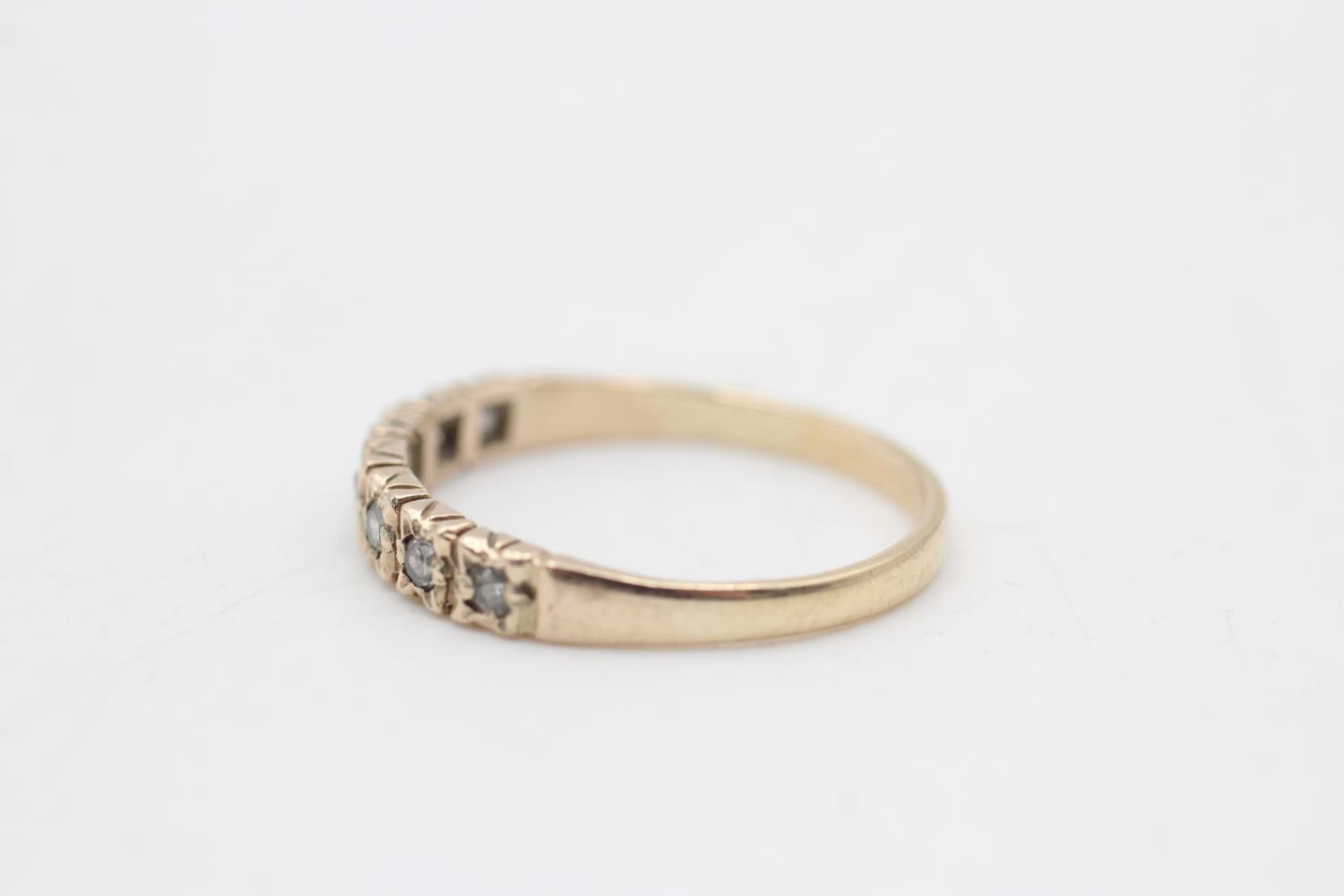 9ct gold diamond seven stone half eternity ring (1.7g) Size Q - Bild 2 aus 4