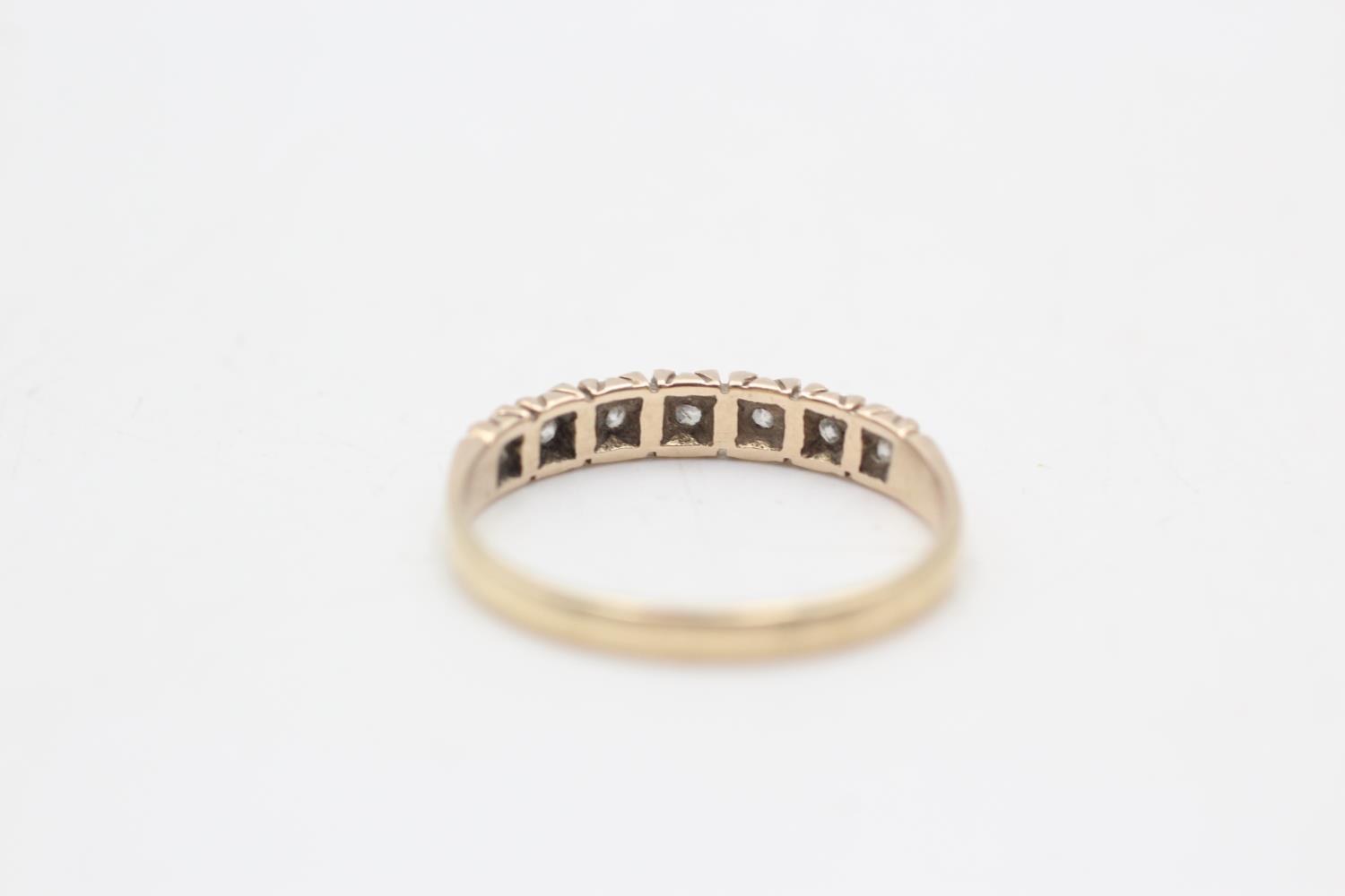 9ct gold diamond seven stone half eternity ring (1.7g) Size Q - Bild 3 aus 4