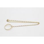 9ct gold vintage wishbone ring hand harness chain (2.1g)